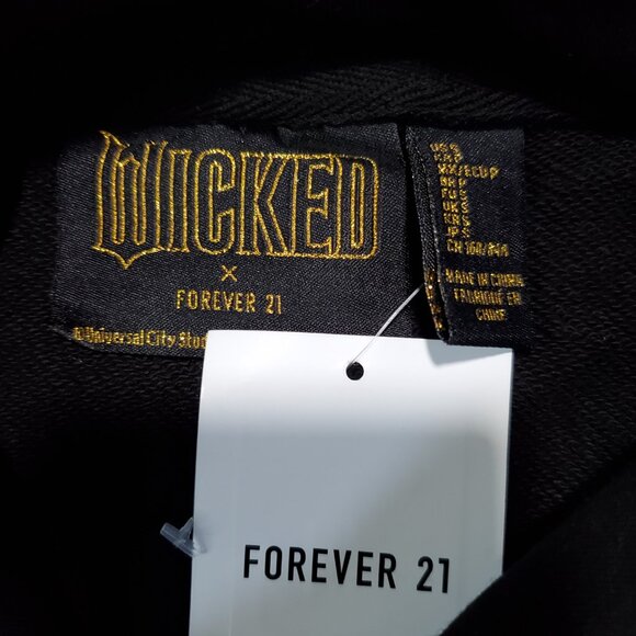 NWT Forever21 x WICKED Wickd Witch Cropped Ruffle Boxy Elphaba Hoodie - Small - Picture 6 of 6